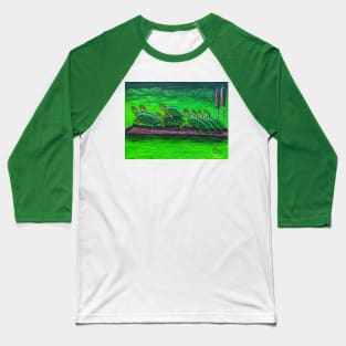 Turtles on a Log Baseball T-Shirt